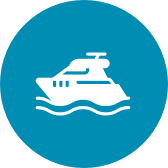 Boat cruising icon